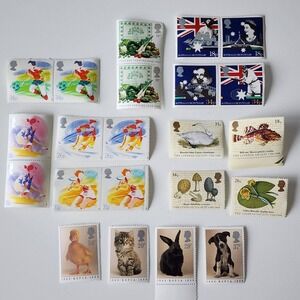 Royal Mail British Postage Stamp Collection Mint Unfranked Lot‎ 80s 90s Vintage